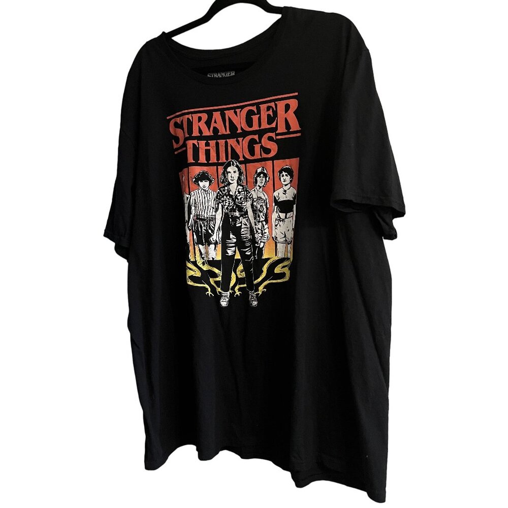 Stranger Things Netflix 100% Cotton Black Graphic Tshirt 3XL Unixex Men's Ladies